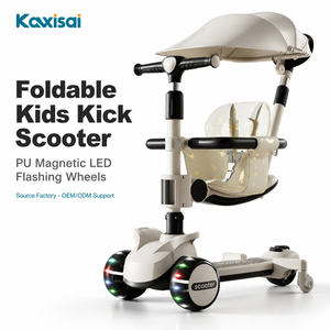 Patinete <span class=keywords><strong>Infantil</strong></span> de Precisión ABEC-7, Silencioso, Plegable, de 3 Ruedas, con Luces LED, Ajustable para Niños de 4 a 12 Años - Product Image 1