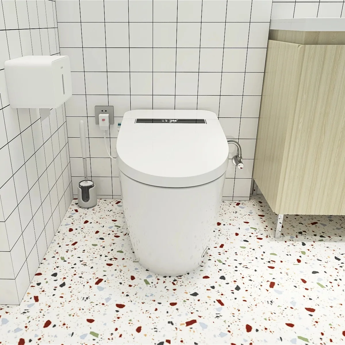 Fornecedor da China vaso sanitário inteligente inteligente P-trap S-trap com descarga automática para banheiro montado no chão