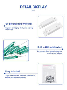 مفاتيح أبواب أو نوافذ ، مستلزمات أمن, مفاتيح تثبيت أبواب أو نوافذ ، تثبيت على سطح المنزل ، خاصية اتصالات مغناطيسية - Product Image 3