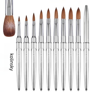 Nail <b>Brush</b> Acrylic Kolinsky for Art <b>Brush</b> Metal Handle Support Custom Beauty Nail Art Suppliers Acrylic Powder - Product Image 1