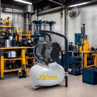 Compresseur d'air sans huile à piston silencieux pour équipement dentaire 550W 750W pour réservoir dentaire 50L