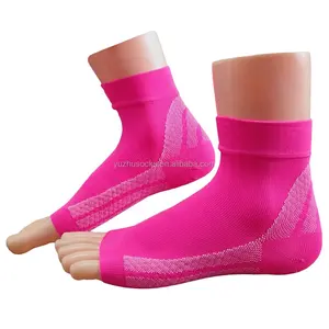 Ярко-розовый лодыжки компрессионный спортивный рукав ПОДОШВЕННЫЙ ФАСЦИИТ ног носки с поддержкой взъема стопы