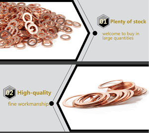 200 Stück Injektor Kupfer <span class=keywords><strong>Crush</strong></span> <span class=keywords><strong>Washer</strong></span> Dichtung Flach ring Dichtung Sortiment Kit mit Box für Sumpf stopfen - Product Image 6