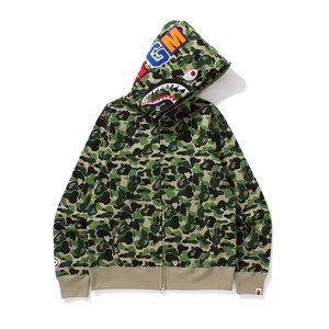 Sudadera con capucha y cremallera completa de camuflaje Shark 2026, 100% algodón, unisex, para hombre y mujer, estilo urbano, alta calidad, Bapees - Product Image 4
