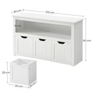 Celldeal — meuble de rangement en bois multi-usage moderne, étagère à chaussures, meuble avec 3 tiroirs - Product Image 6