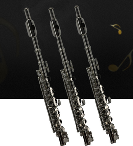 Wholesale beginner semi-metal short flute with silver plating, in C tuning. Short flute musical instrument for Western music. - Product Image 5