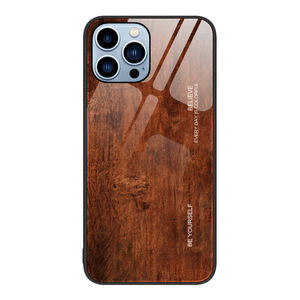 Coque de téléphone fine en <span class=keywords><strong>verre</strong></span> <span class=keywords><strong>trempé</strong></span> à <span class=keywords><strong>motif</strong></span> grain de bois pour iPhone 17 15 14 13 12 16 Pro Max Plus – Étui de protection au design minimaliste - Product Image 5