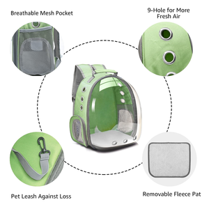 Mochila Moderna para Gatos con Diseño de Cápsula Espacial Transparente, Material Plástico Oxford, Cierre de Cremallera, para Uso en Exteriores - Product Image 3