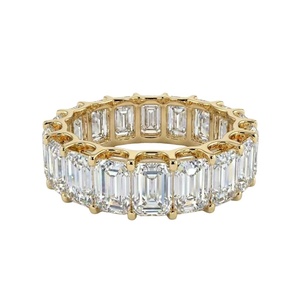 <b>Emerald</b> Eternity <b>Band</b> Diamond <b>Ring</b> - 9k, 14k 18k Gold - Product Image 5