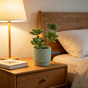 Pianta Succulenta Artificiale a 6 Teste di Loto con Vaso in Ceramica Verde Chiaro, 25cm di Altezza, Pianta <span class=keywords><strong>da</strong></span> Interno per Arredamento Soggiorno - Product Image 2