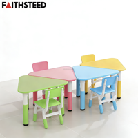 En promotion : Table et chaise en plastique pour enfants, colorées, mobilier enfant, table d'étude en plastique, chaises d'école, bureau et chaise d'école