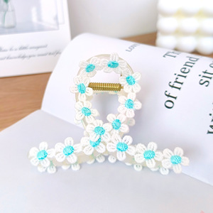Spring <b>Flower</b> Hair Claw Clip <b>Sweet</b> Plastic Shark Clip Eco-Friendly Prom Hair Accessory Wholesale - Product Image 4
