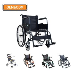 Silla de ruedas plegable de acero manual resistente para personas con discapacidad - Product Image 1