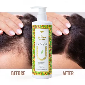 Vegan nemlendirici biberiye biotin saç ürünleri özelleştirme için özel etiket saç büyüme şampuanı 500ml