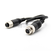 A-Code MINI DIN Stecker auf M12 Buchse 4-polig Gerade Lötanschluss 30CM Doppelendiges Kabel