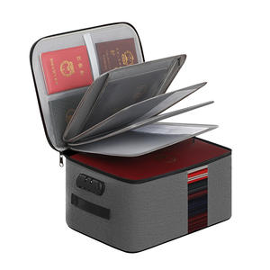 Five Layer <b>Document</b> Holder 37x28x18 Cm Large Capacity <b>Storage</b> <b>Box</b> For <b>Documents</b> Certificates Travel Organizer Gray - Product Image 5