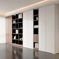 Armoire de Luxe Personnalisée Autoportante avec Étagères Ouvertes, Rangement Dissimulé en MDF, Gain de Place, OEM ODM, Mobilier Moderne Personnalisé pour Toute la Maison