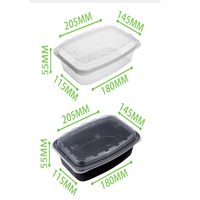 Contenants alimentaires en plastique pour micro-ondes en gros, boîtes bento jetables à 1, 2, 3 ou 4 compartiments pour la préparation des repas et les plats à emporter