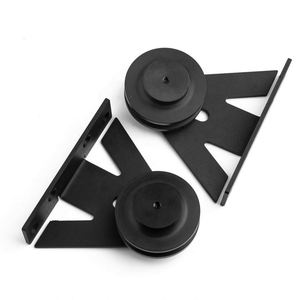 WEKIS Riel deslizante doble de latón para puertas de granero, herrajes resistentes con rodillos de estilo antiguo para exteriores, dormitorios, armarios, cocinas y salas de estar (tornillos incluidos) - Product Image 2