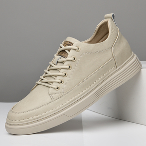 Zapatillas de Verano para Hombre con Aumento de Altura de 8 cm, Parte Superior de Piel Vacuna, Diseño Calado, con Cordones, Transpirables, para Caminar, Estilo Juvenil con Suela Gruesa - Product Image 5