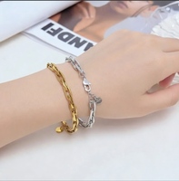 Bracelet chaîne à maillons facettés en acier inoxydable unisexe, largeur 7 mm, 17 cm, plaqué or 18 carats, vente en gros