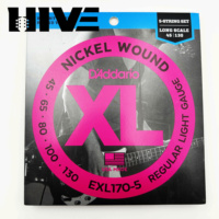 Senar Bass HIVE XL Nickel Wound EXL165 EXL170 EXL220 EXL170-5 4 Senar 5 Senar Skala Panjang Senar Gitar Bass Elektrik