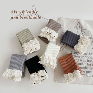 Leggings pour tout-petits de haute qualité avec bordure en dentelle, collants en coton doux et respirants pour enfants, bas d'uniforme scolaire pour l'automne et le printemps - Product Image 2