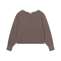 Usine de tricots en gros, faible MOQ, service OEM/ODM, pull en maille gaufrée couleur unie avec broderie spéciale pour femme