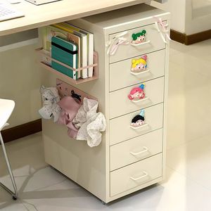 Modern Metal Vertical Drawer Cabinet With 5 Drawers And Side Rack For Home <b>Storage</b> Organization Mobile Under Desk Drawer Cabinet - Product Image 1