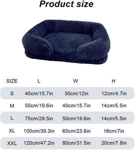 Lit <span class=keywords><strong>pour</strong></span> <span class=keywords><strong>chien</strong></span> imperméable en peluche moelleux de luxe fond antidérapant mousse à mémoire de forme orthopédique lavable canapé - Product Image 2