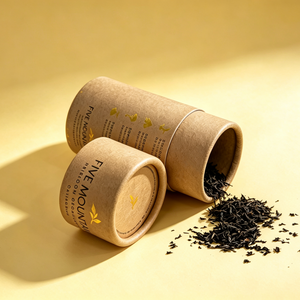 Boîte cylindrique en papier écologique, alimentaire, multi-tailles, pour biscuits, chocolat, noix, snacks, thé, avec logo personnalisé. - Product Image 4