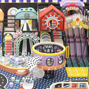 معدات ملعب داخلية كبيرة مخصصة مع تصميم منزلق LED أثاث غرفة اللعب - Product Image 1