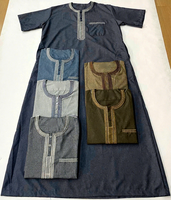 CCY 2026 Été Boubou Homme pour Ramadan Islamique Musulman Maroc Broderie Col Thobes Jubbah Qamis Hommes Caftan Arabe