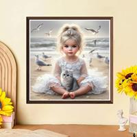 5D diamant peinture mosaïque dessin animé petite fille chambre salon diamant peinture