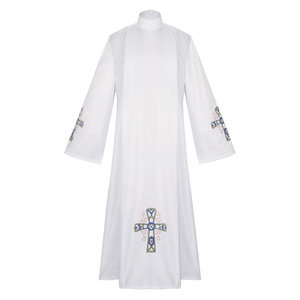 Robe de prière médiévale d'église, robe rétro de prêtre, moine, missionnaire, cape blanche longue, costume de cosplay, tenue de fête d'Halloween - Product Image 3