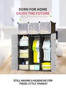 Kabinet penyimpanan lemari pakaian plastik dewasa desain Modern untuk kamar tidur atau rumah dengan fitur dapat dikunci untuk ruang tamu atau bengkel - Product Image 3