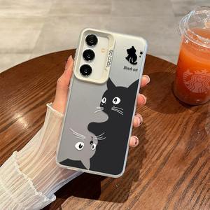 Custodia per telefono con corrispondenza di coppia per <span class=keywords><strong>Samsung</strong></span> Galaxy S25 Plus custodia per telefono antiurto con Design nero per gatti - Product Image 5