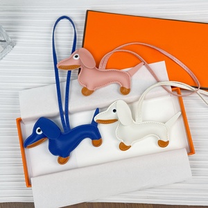 Cartoon PU Leather Dachshund Puppy Bag Pendant Handbag Keychain <b>Purse</b> Charms <b>Key</b> Ring Designer Luxury Puppy Sausage Dog Keychain - Product Image 4
