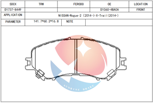 Almohadilla SDCX D1737-8449 D1060-4BA0A D1339 410604EA0A para QASHQAI X-Trail Kadjar Koleos Megane Talisman - Product Image 3