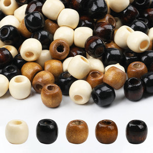 Wooden Beads 11x12mm Large Hole Round Natural Dyeing For DIY Bag Accessories - Product Image 3
