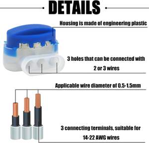 Connecteur bleu étanche en gros, rempli de gel, 314, auto-dénudant, pour tondeuse à gazon - Product Image 4
