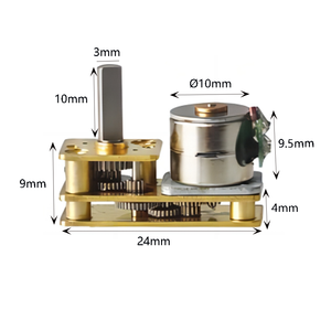 Moteur pas à pas hybride PM inversé 1024 boîte de vitesses 10mm engrenage pas à pas sortie co-directionnelle engrenage à vis sans fin vertical DC 3-24V - Product Image 1