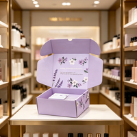 Boîtes d'expédition en carton ondulé imprimées avec des motifs géométriques et floraux Contenants élégants pour l'expédition de cadeaux et l'emballage e-commerce