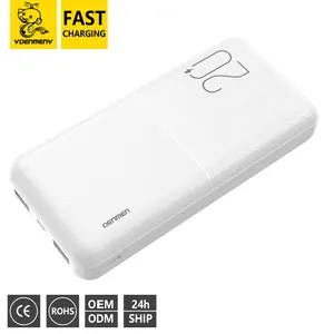 DENMEN-Banco de energía portátil de alta calidad, FCC, CE, Universal, 20000mah, gran personalización en blanco y negro