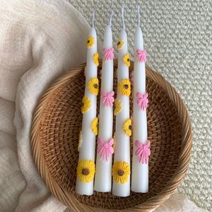 Velas Cónicas Personalizadas Multicolores para Decoración <span class=keywords><strong>del</strong></span> Hogar al por Mayor con Flores, Regalos Premium para Navidad, Bodas y Cumpleaños - Product Image 2