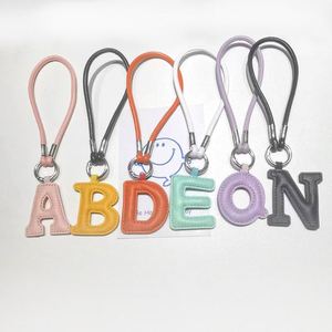 New 26 English Letters PU Leather Keychain Creative Commemorative <b>Gift</b> High Quality Letter <b>Bag</b> Charms Leather Keychain - Product Image 6