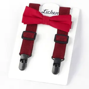 Custom Kinder Jarretel Bowtie Sets Verstelbare Elastische Jarretel Met Strikjes