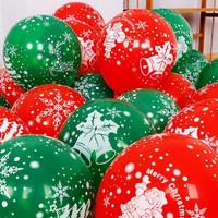 Ballons de Noël verts rouges Père Noël flocon de neige arbre de Noël imprimés ballons en latex pour décoration de Noël Feliz Navidad
