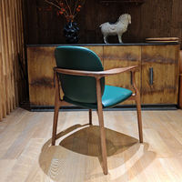JP Chaise de salle à manger de style nordique minimaliste Turquoise Tissu doux Siège rembourré Confortable Bois de première qualité pour Restaurant Villa Utilisation
