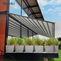 Bâche de Restaurant rétractable, auvent complet motorisé, étanche, en PVC, Pergola